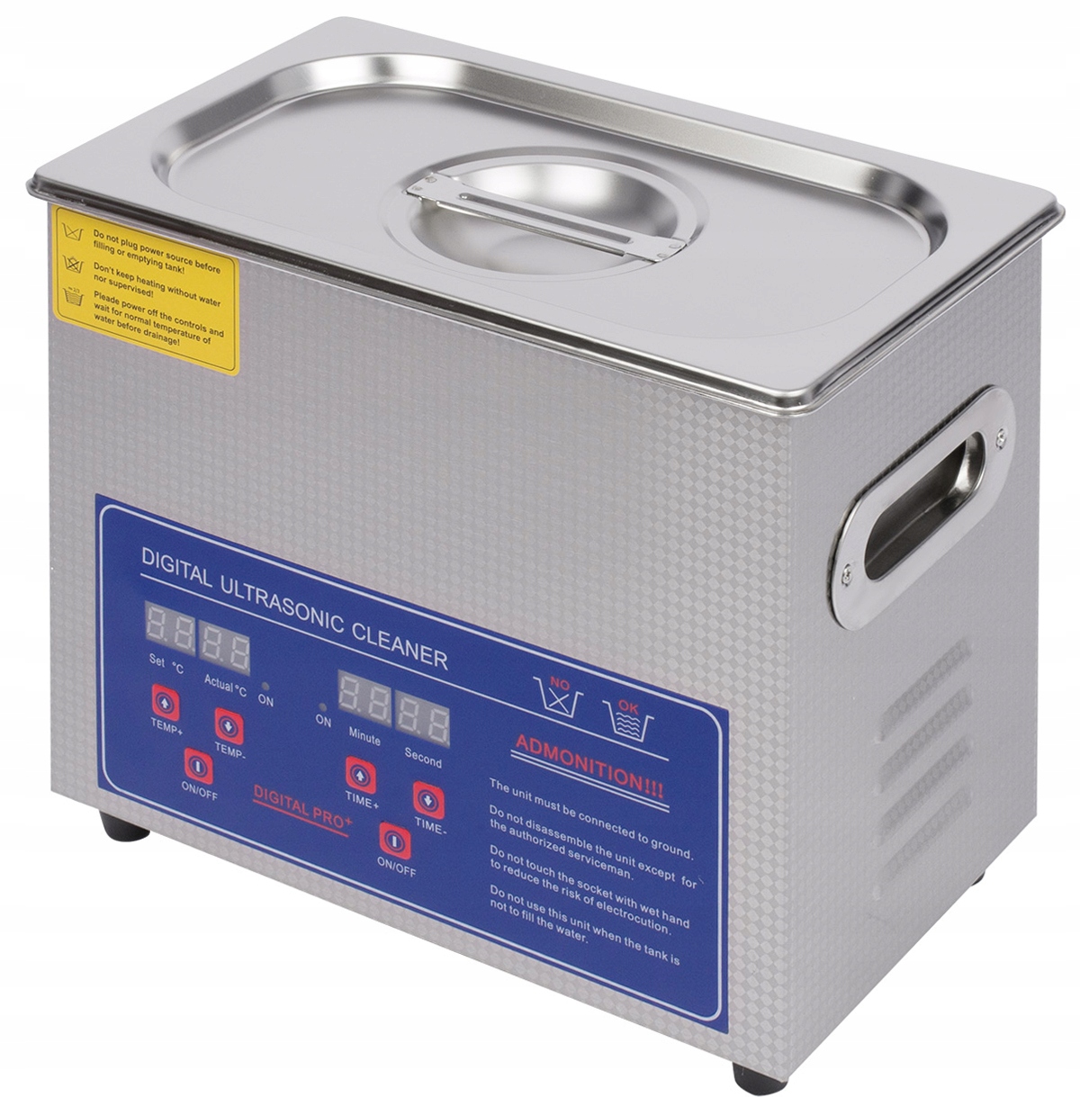 Cyfrowa Myjka Wanna Ultradźwiękowa Ze Stali Nierdzewnej 3L 220W Kosz