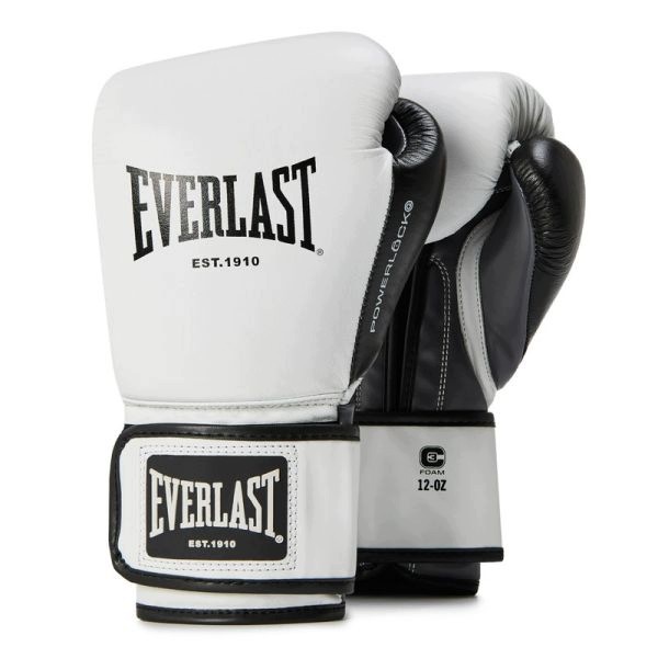Rękawice Bokserskie Everlast Powerlock Skóra Licowa/pu White/black 14oz.