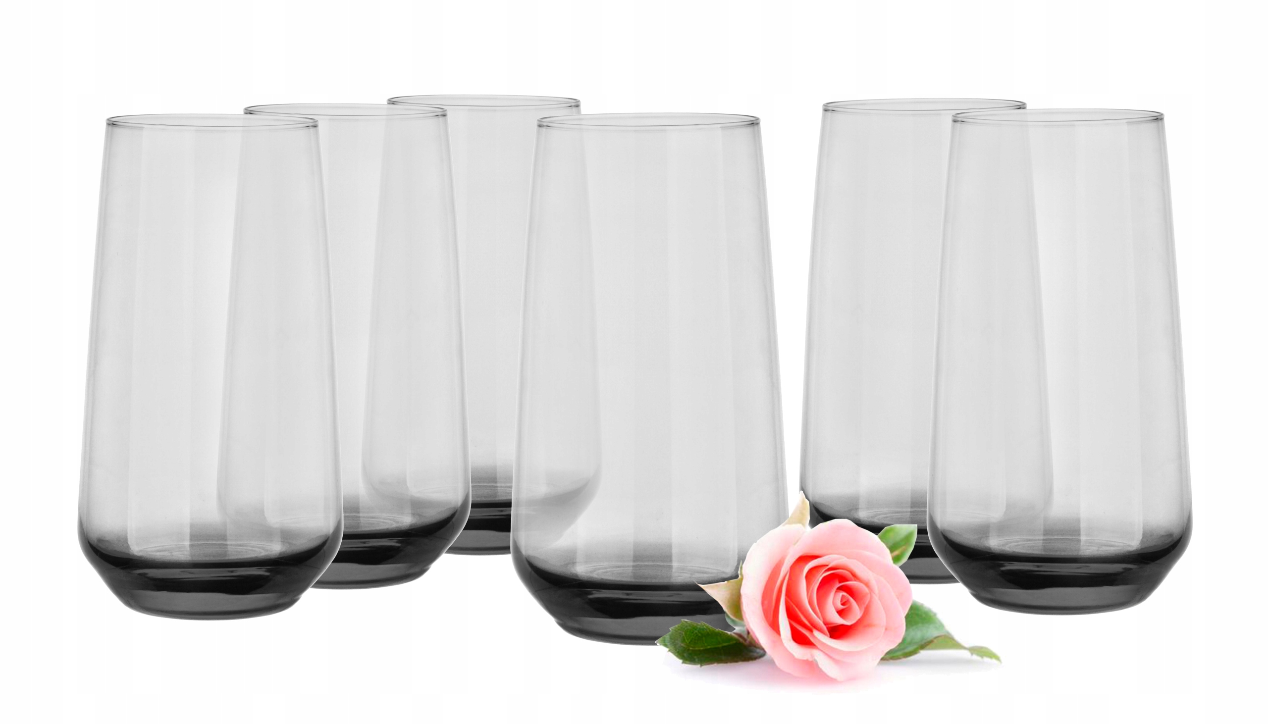 

6x Szklanka Wysoka Szara 430ml, Drinki Soki Napoje