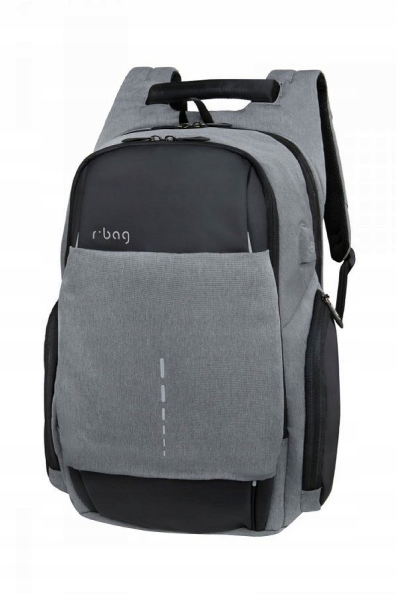 Batoh rBag na notebook 13-15,6'' s Usb, elegantní, pevný, šedý