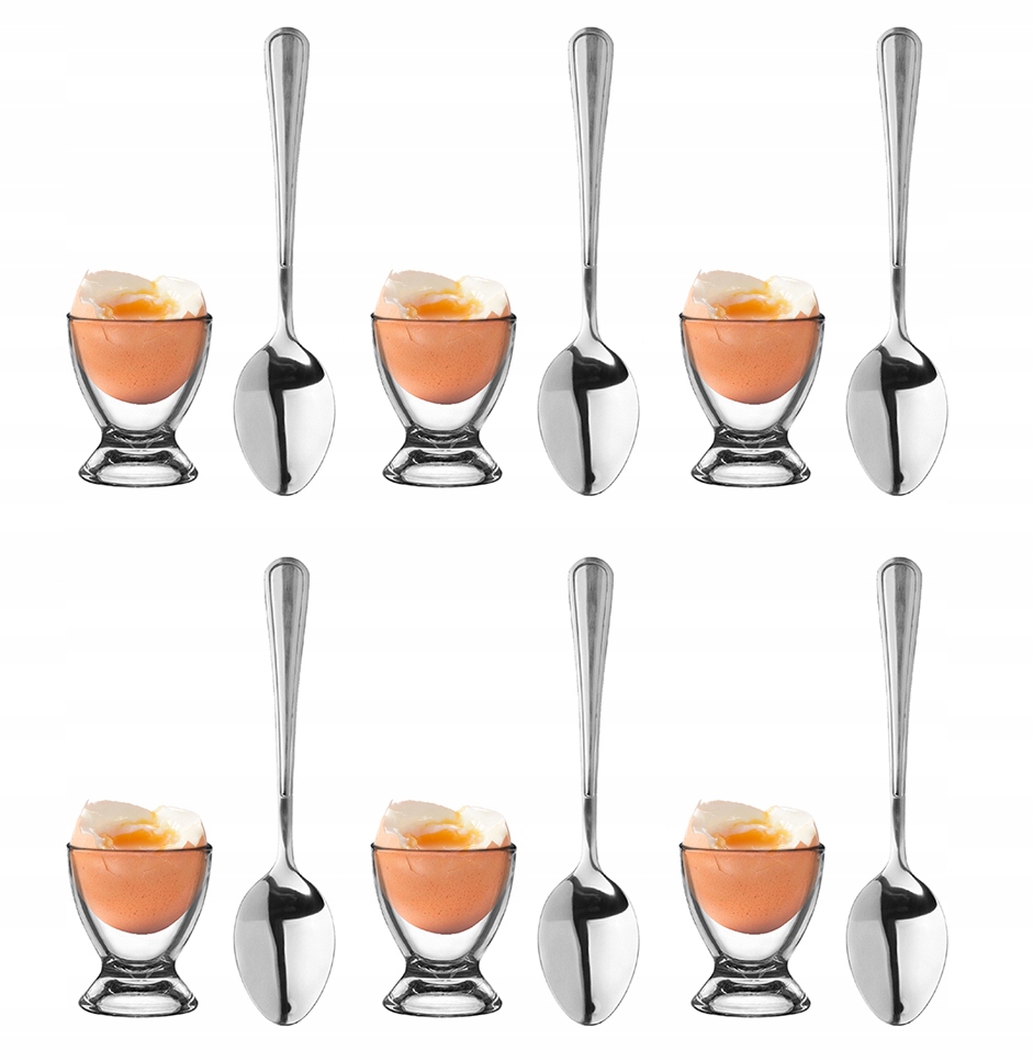 ZESTAW 6x PODSTAWKI KIELISZKI POD JAJKO + ŁYŻECZKI Rodzaj kieliszek
