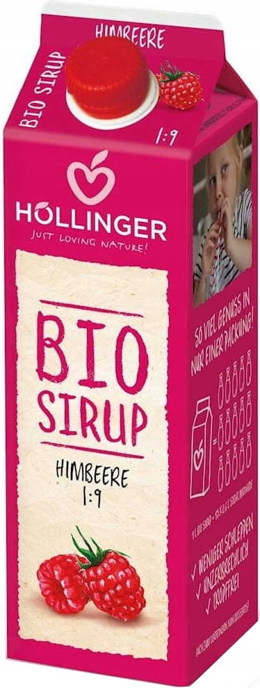 Levně Malinový Sirup Bio 1 L – Hollinger