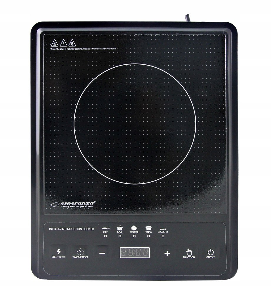 Kuchenka Płyta Indukcyjna Elektryczna Przenośna Jednopalnikowa 2000W Czarna
