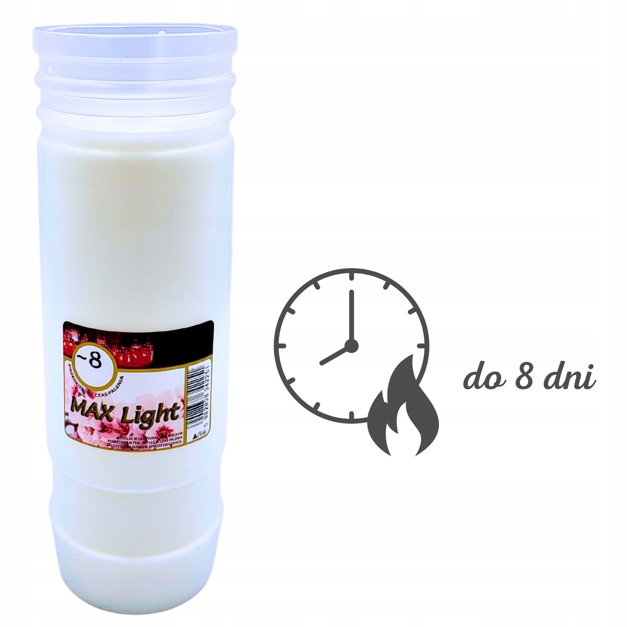 Wkład do zniczy olejowy Max Light 8 dni Wysokość produktu 22 cm