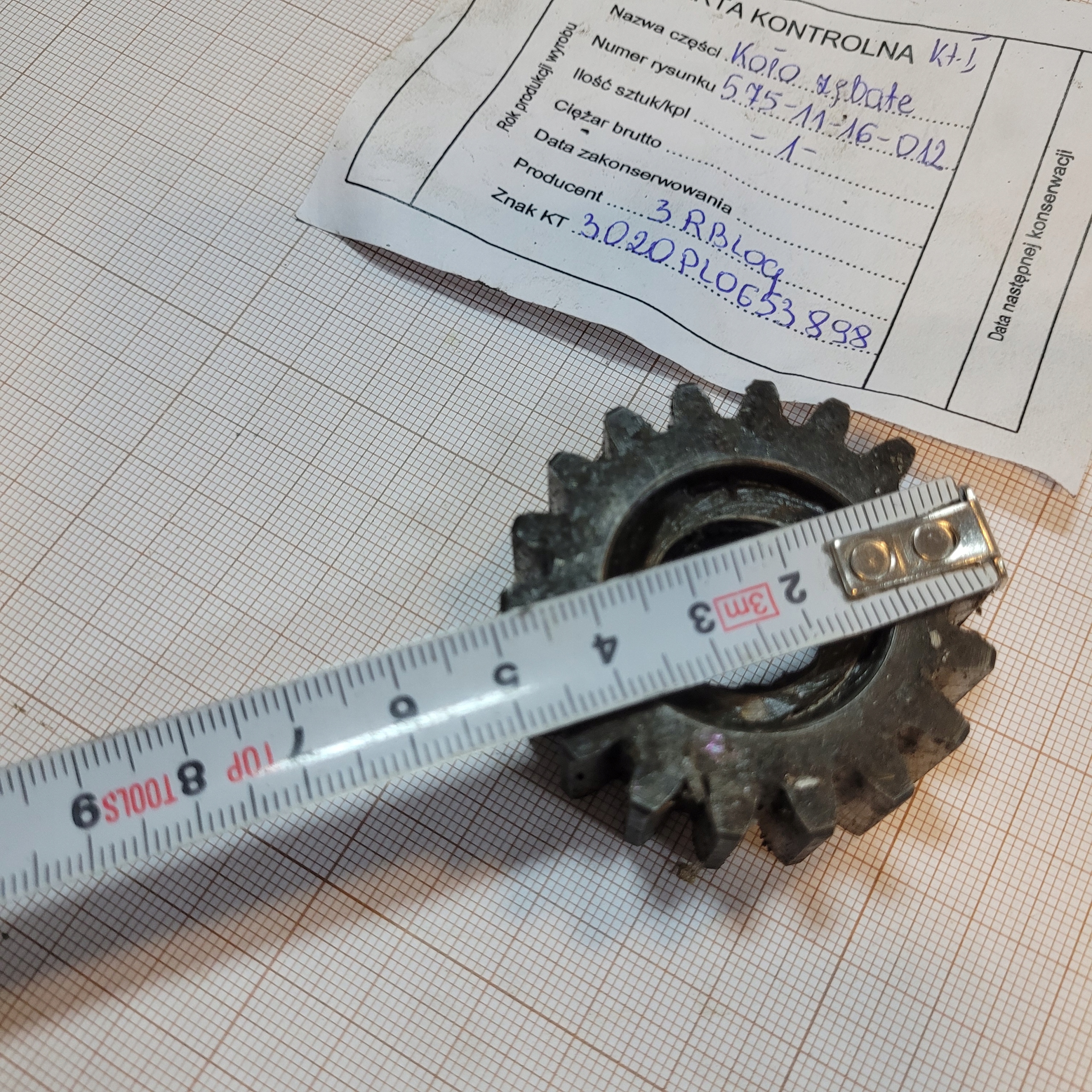 Koło zębate 575.11.16.012 3RBlog R# EAN (GTIN) 11011120001101