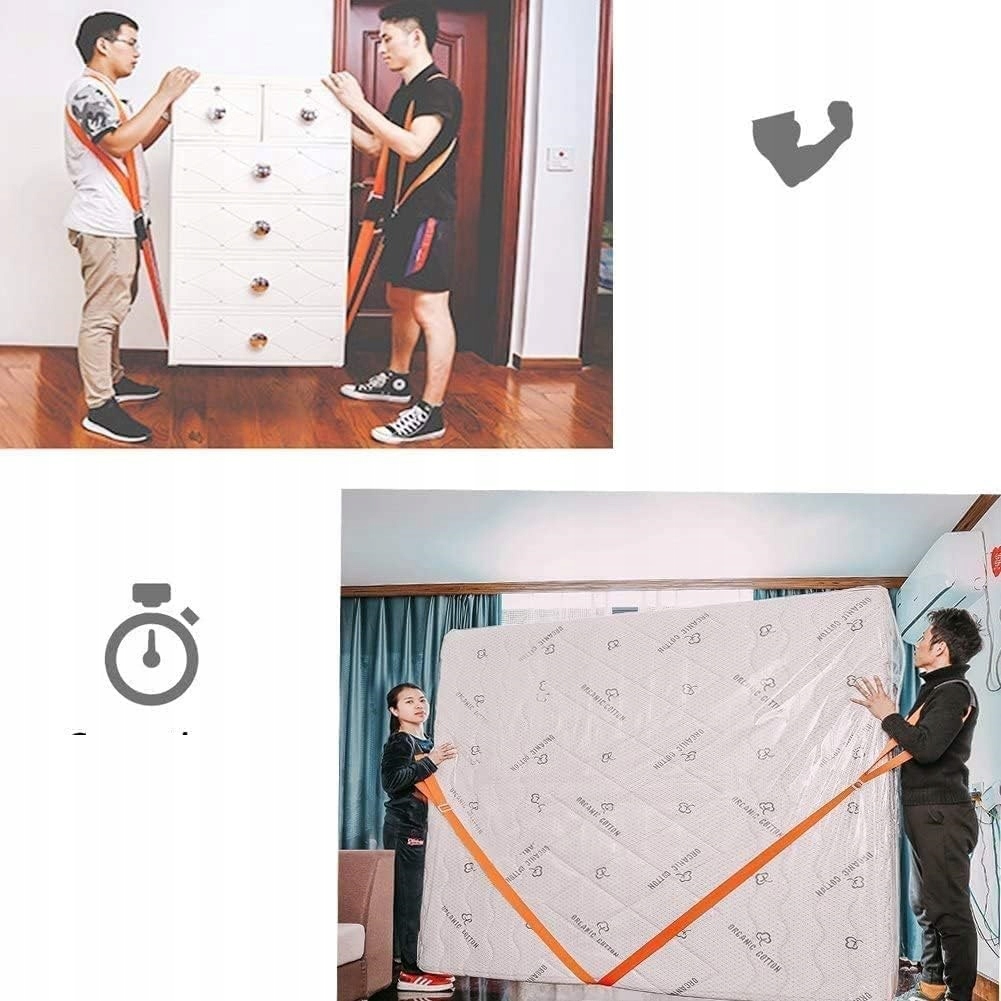 PASY DO PRZENOSZENIA CIĘŻKICH RZECZY MEBLI AGD REMONT DLA 2 OSÓB DO 360kg Długość (cm) 270