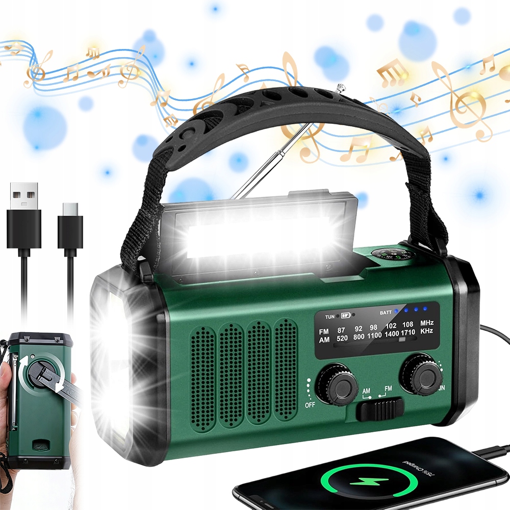 Solární rádio Přenosné multifunkční evakuační rádio užitečné pro stavbu