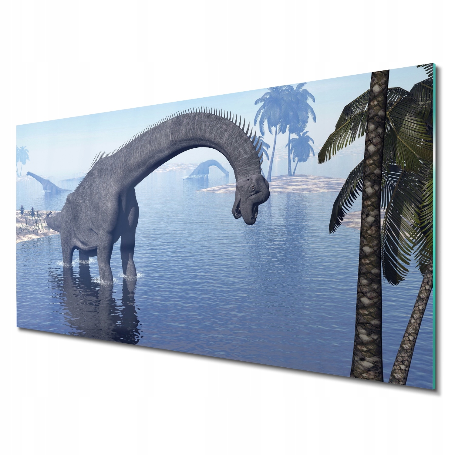 Sklenený obraz na stenu Dinosaurus vo vode 140x70
