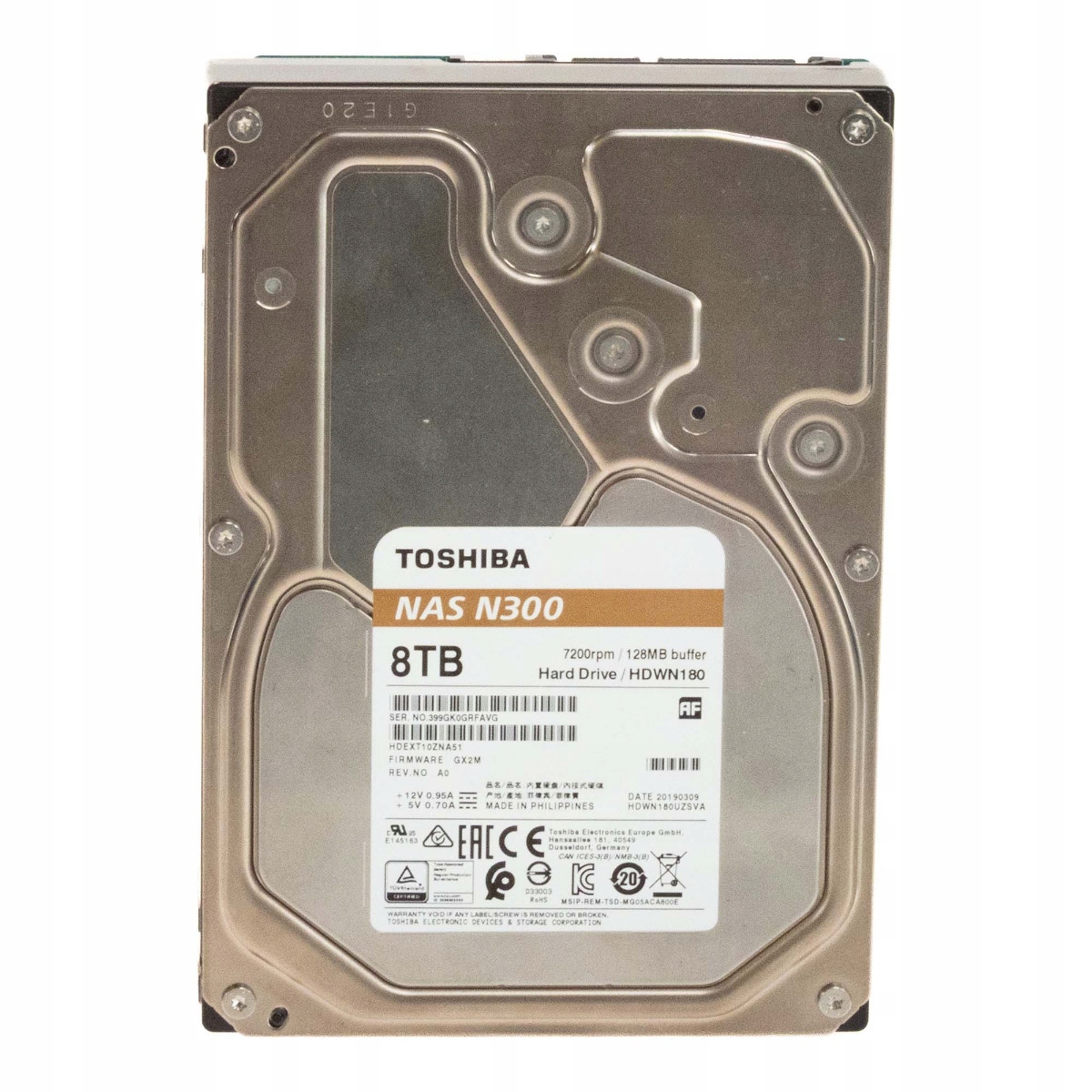 Toshiba Nas N300 HDWN180 8TB 7.2K 128MB Sata III 3.5'' HDWN180UZSVA