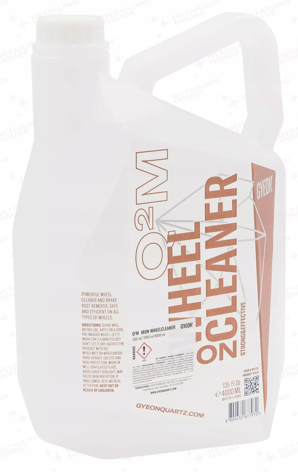 Gyeon Q2M Iron WheelCleaner 4L - środek do czyszczenia kół, deironizer