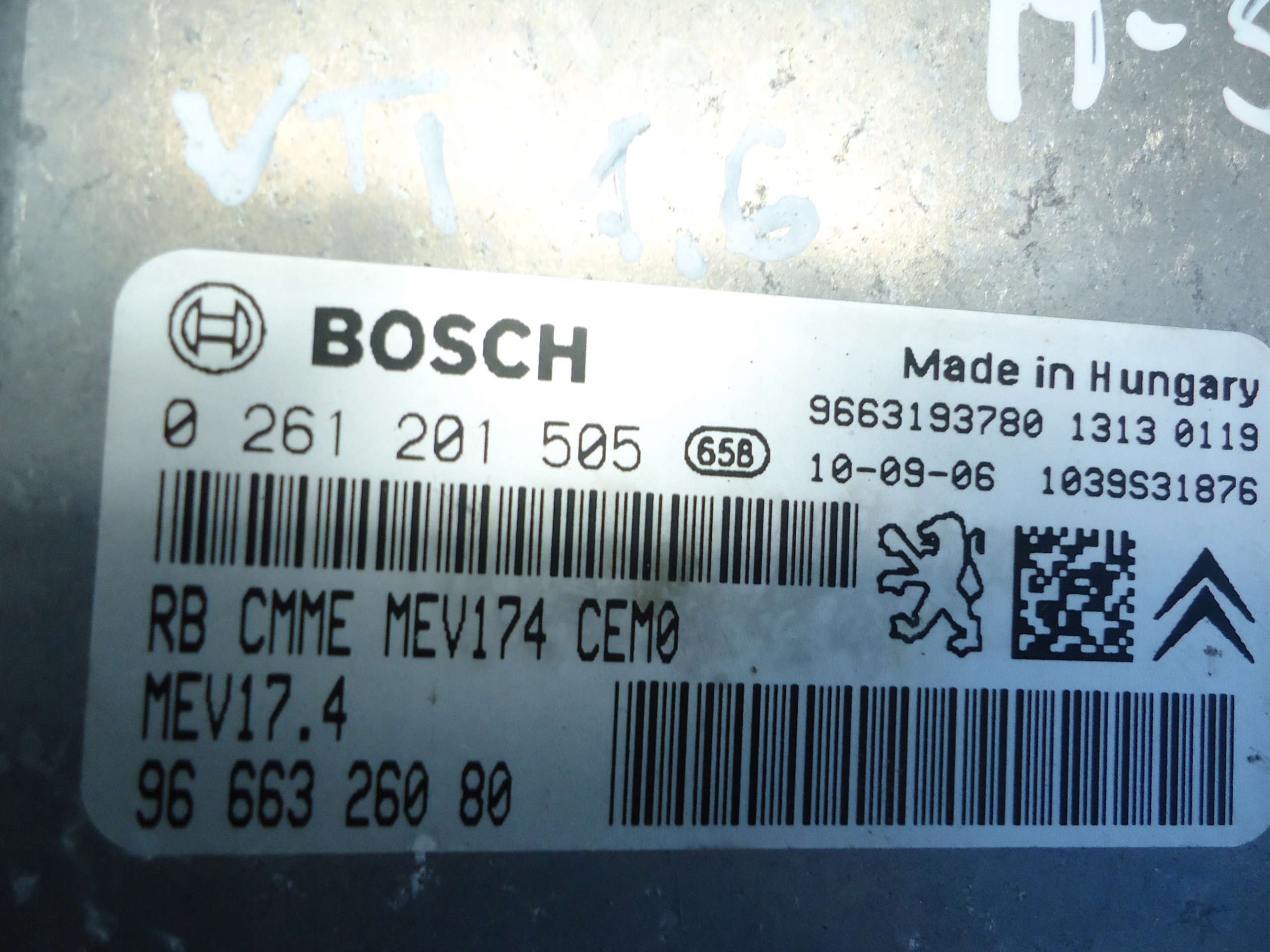 PEUGEOT MINI 1.6VTI 5FW computer 9666326080 0261201505