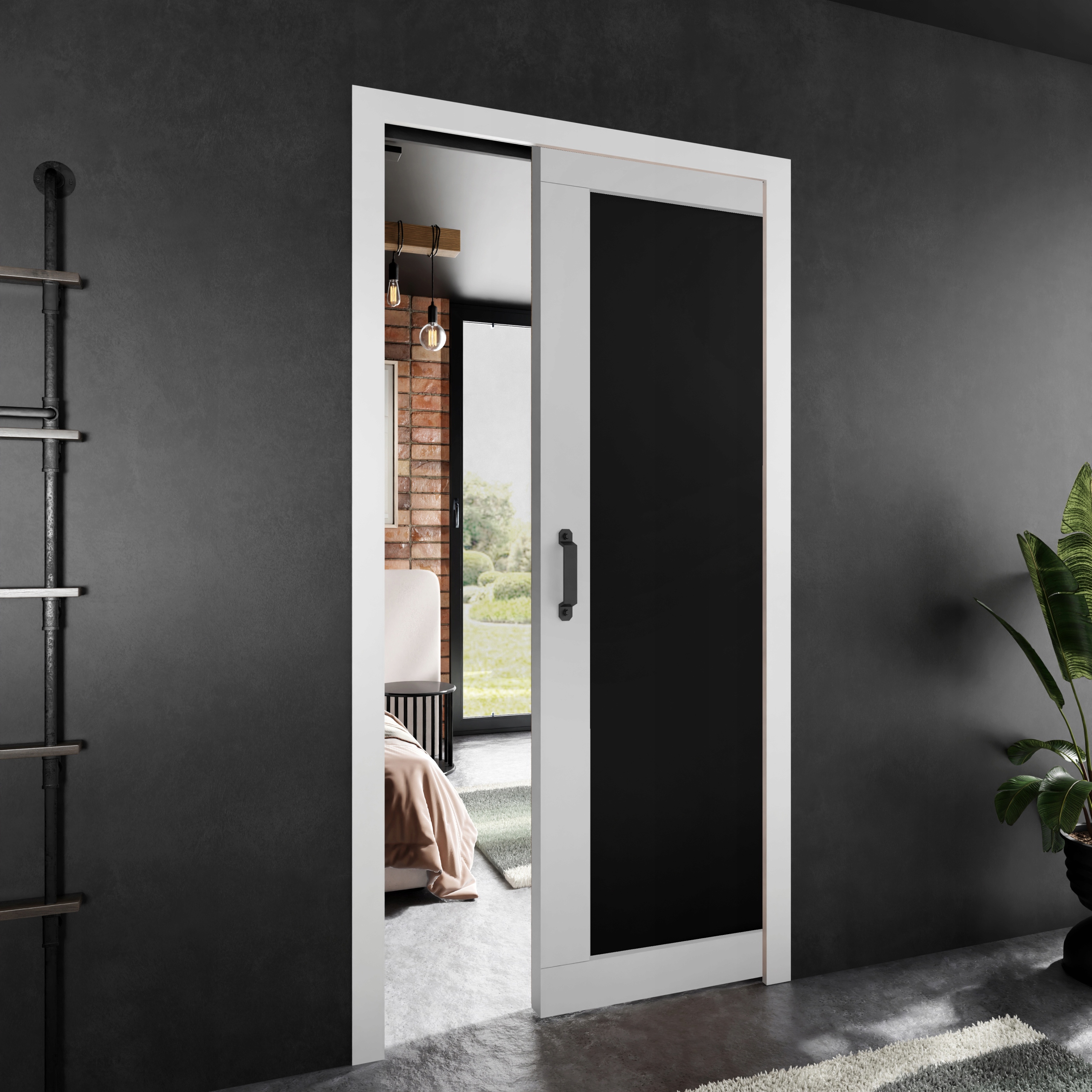 Posuvné dveře Stark Paladio 1 bílá černá 100 kazeta dveří