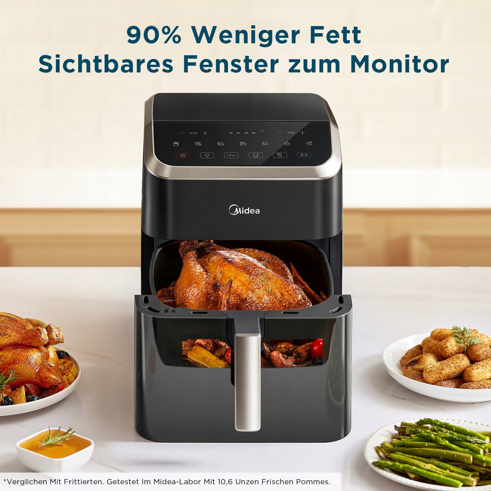MIDEA Frytkownica Beztłuszczowa 7L HeatXpress 90% Mniej Oleju — miniatura 3