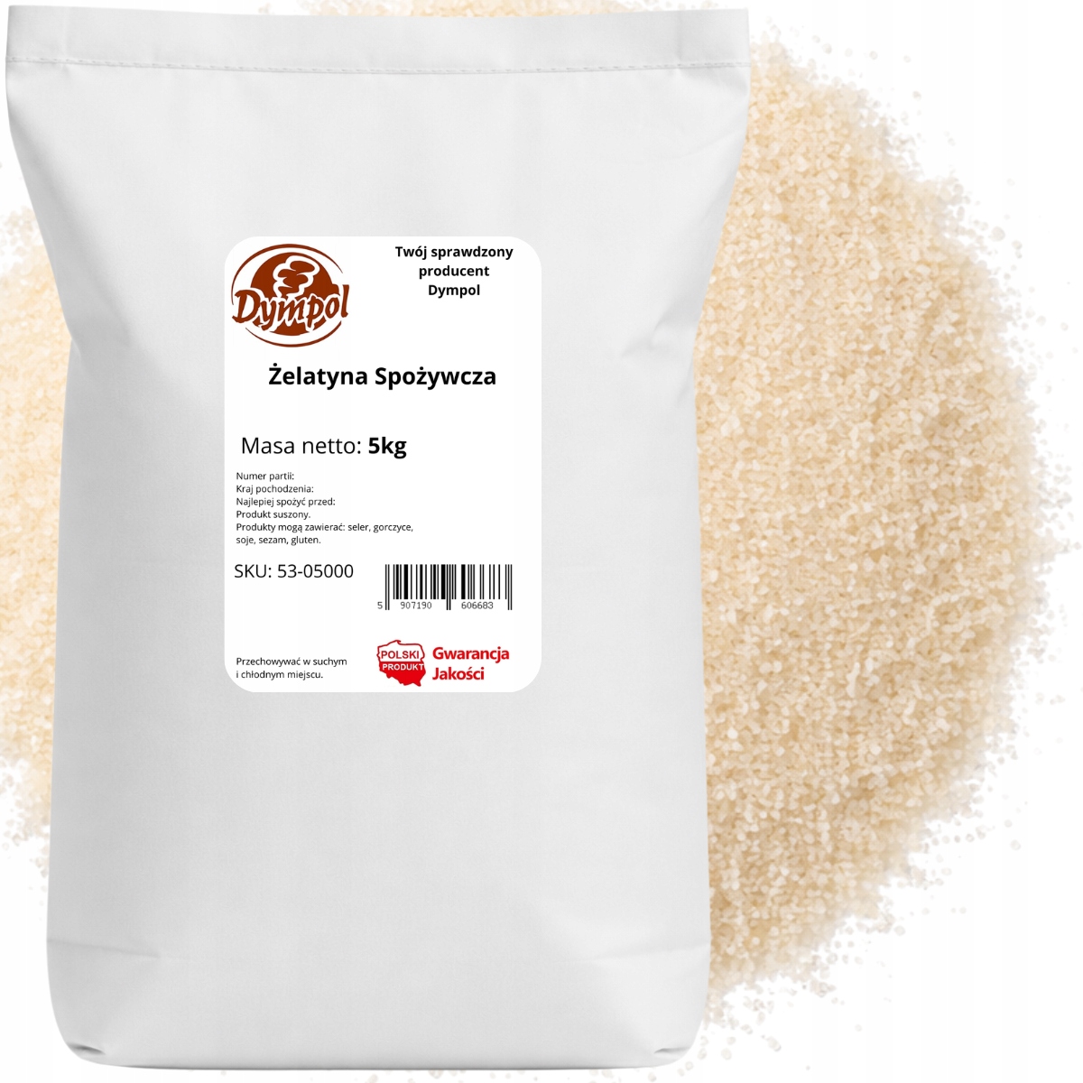 Želatina potravinářská želatina Extra Silná kvalita Dympol 5 kg