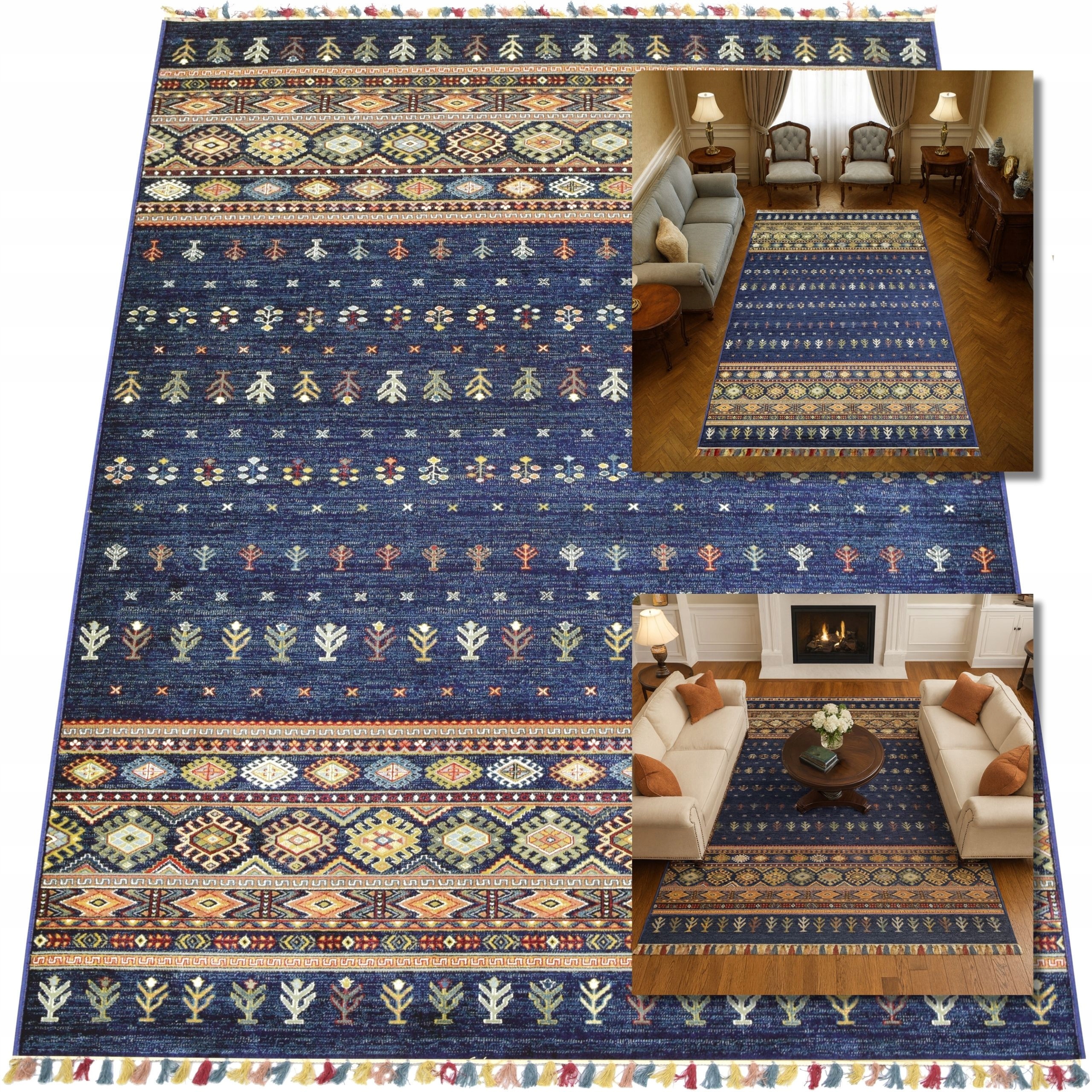 Orientální Koberec Z Viskózy Barevné Vintage Koberce Do Obývacího Pokoje Retro 140x200