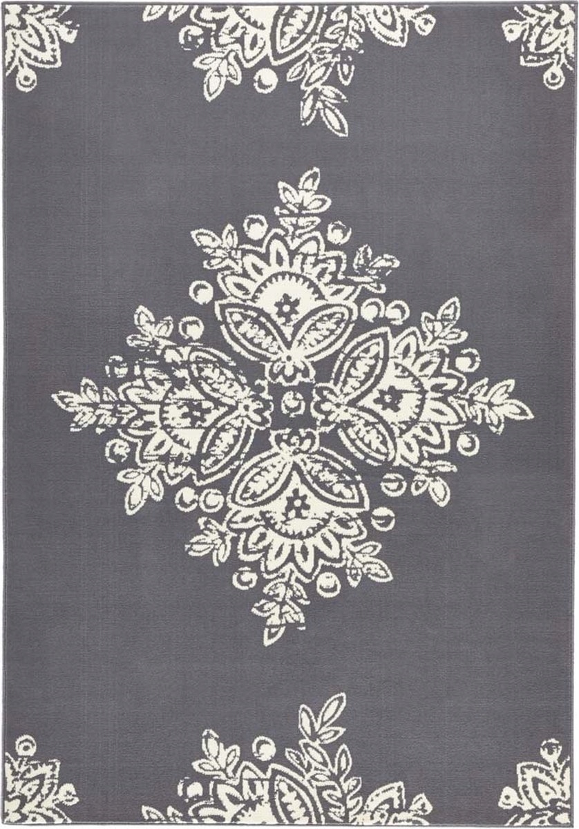 Koberec moderní 200x290 cm do obývacího pokoje, šedo krémový s měkkým vlasem