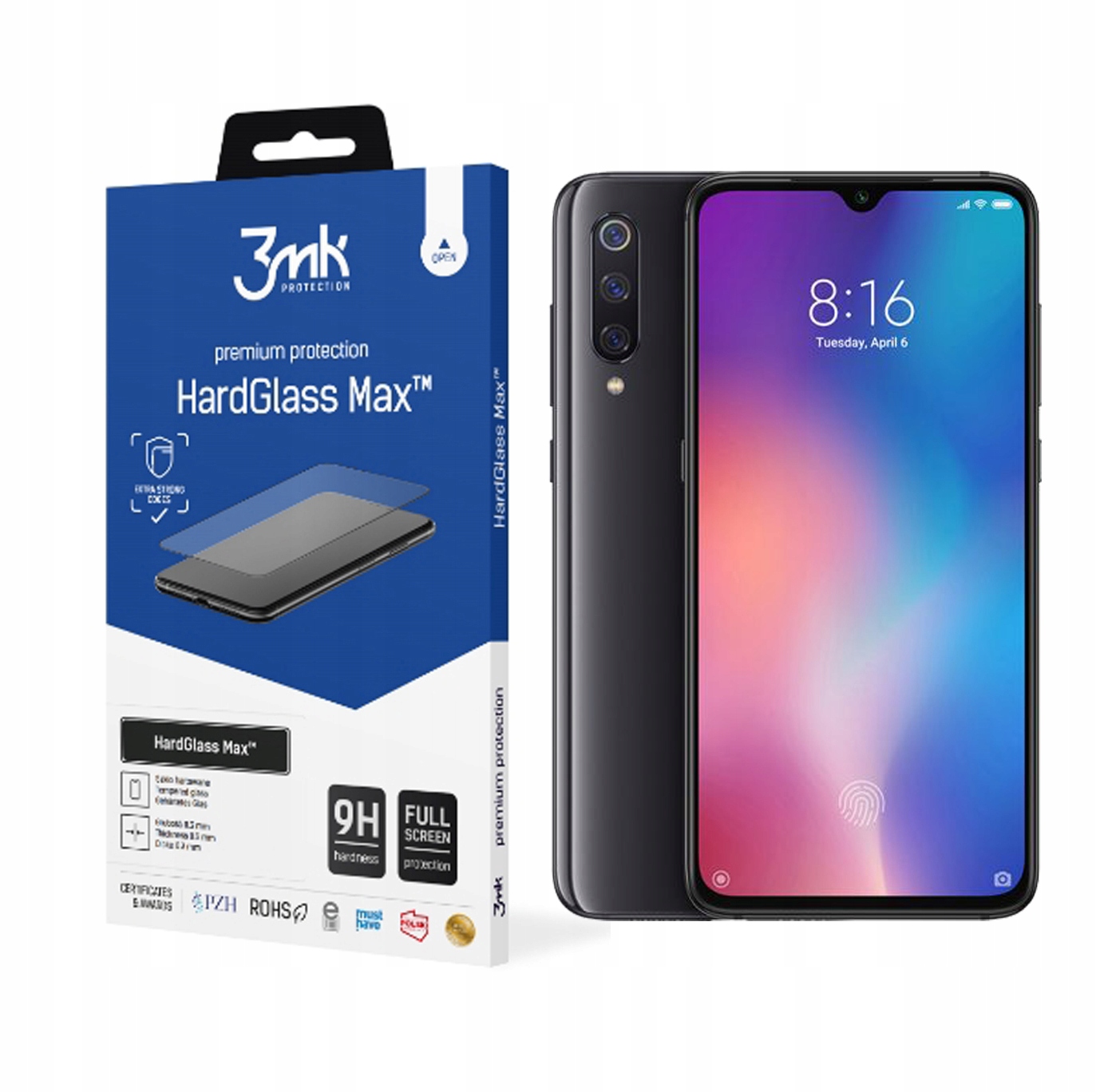 

HardGlass Max 3MK Szkło do Xiaomi Mi 9 Se czarny