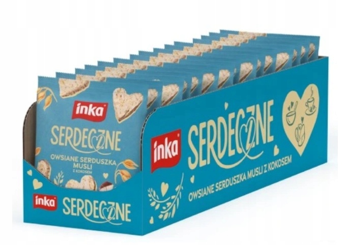 Levně 15 x 50 g Inka Ovesná srdíčka musli s kokosem Karton