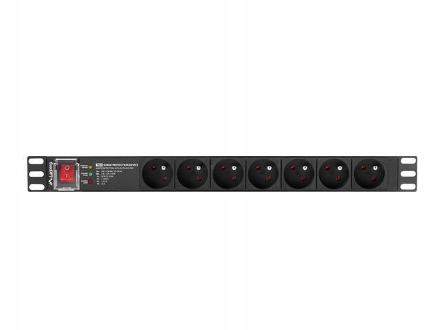 Listwa zasilająca rack Pdu 19 cali 1U 16A 7X 230V Pl SPD-3MP 2m czarna