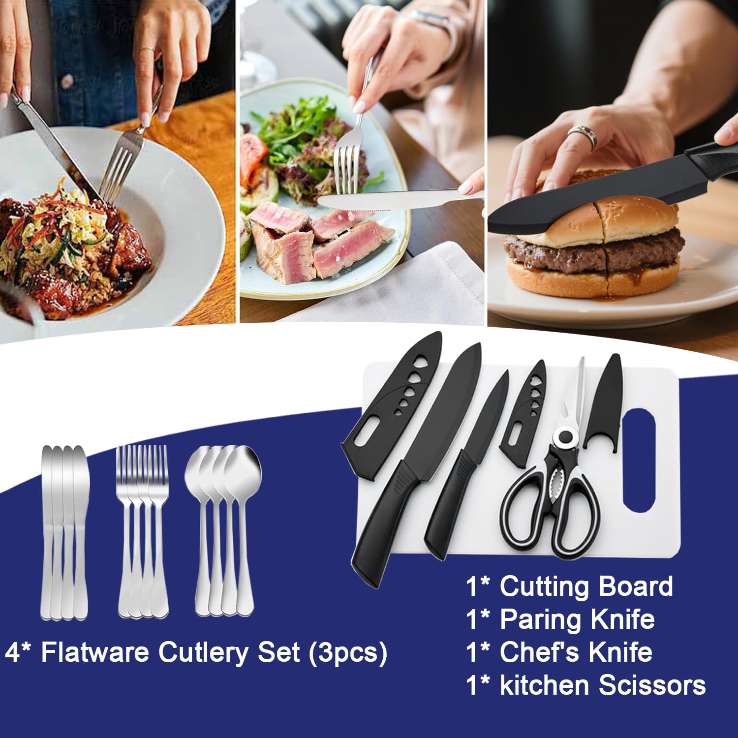 Zzxker Zestaw Naczyń Campingowych 36 Elementów Sztućce Outdoor Grill — miniatura 4