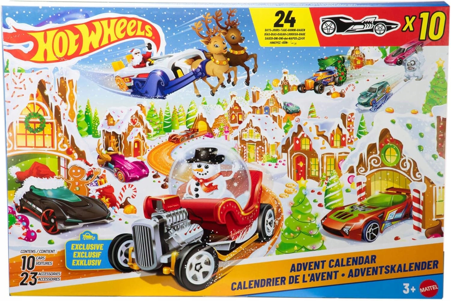 Hot Wheels Adventní Kalendář 2025 24 Překvapení 10 Autíček Příslušenství