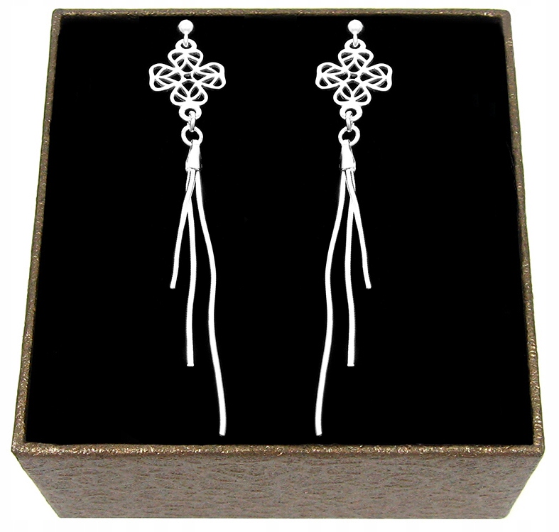WISZĄCE DŁUGIE KOLCZYKI SREBRNE KONICZYNKI LINKI SREBRO PRÓBY 925 A22