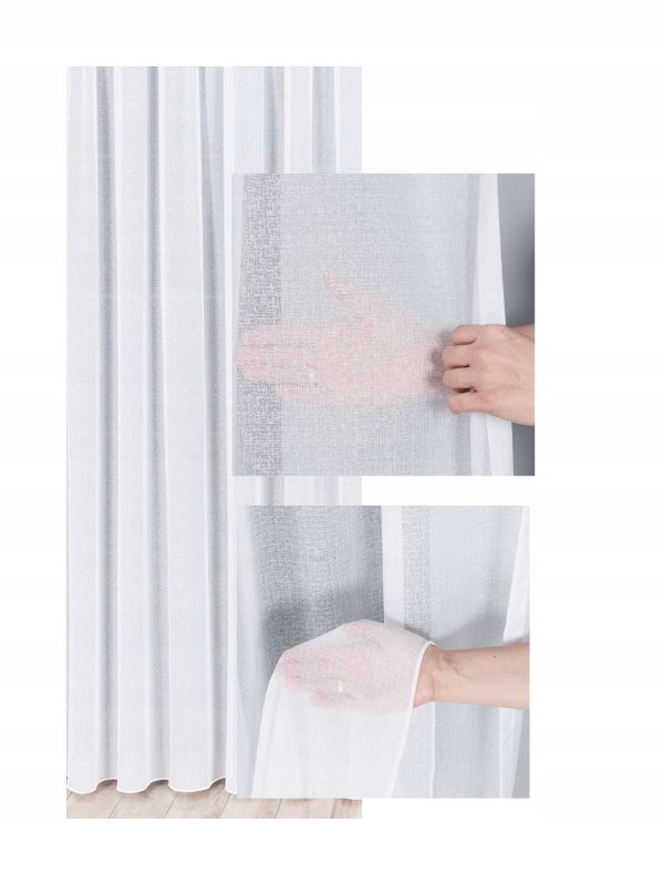 Elegantní Záclona Matná Francouzský Voál Sable Bílá Na Tašce š.320x170