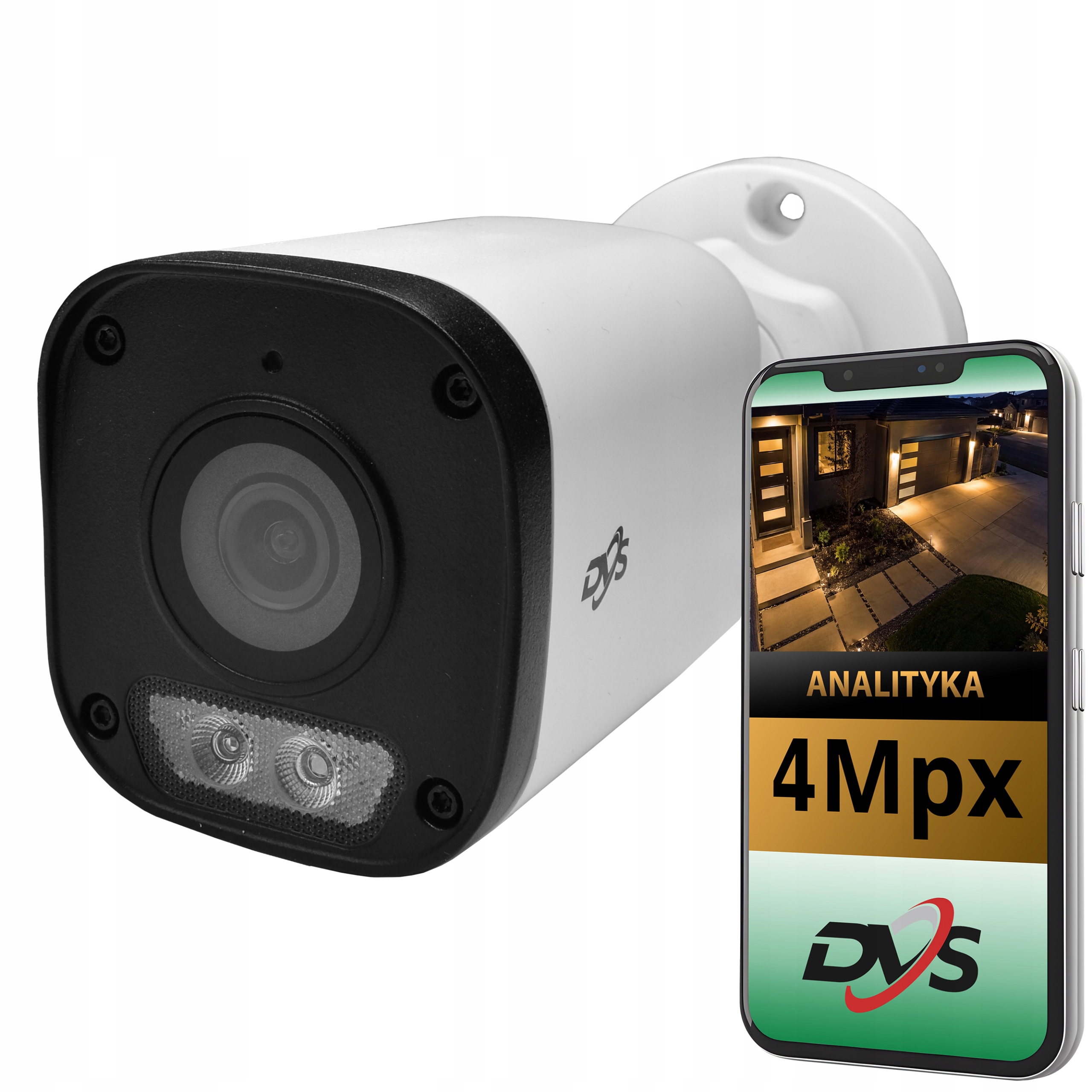 Venkovní kamera pro monitorování Ip PoE 4Mpx 2K tuba Dual Light Ai IP67 Dvs