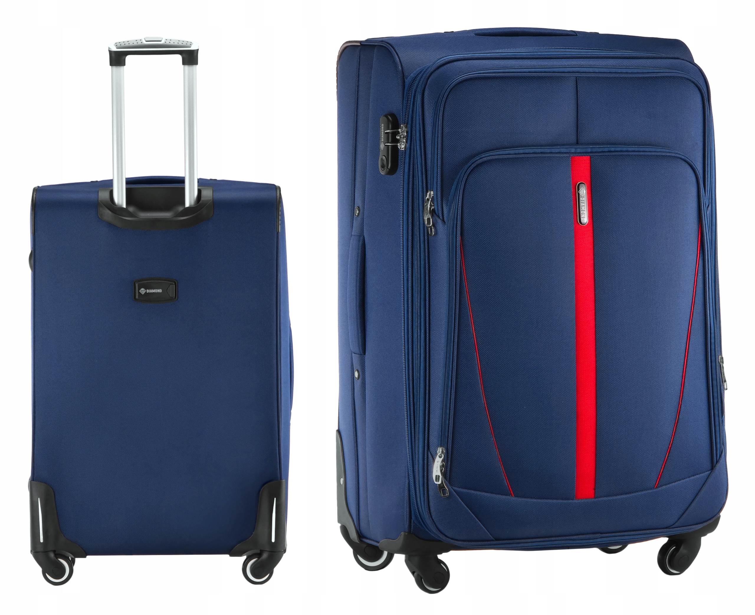 Velký Cestovní Kufr Na Kolečkách Diamond Granátový Měkký XL 28" C330