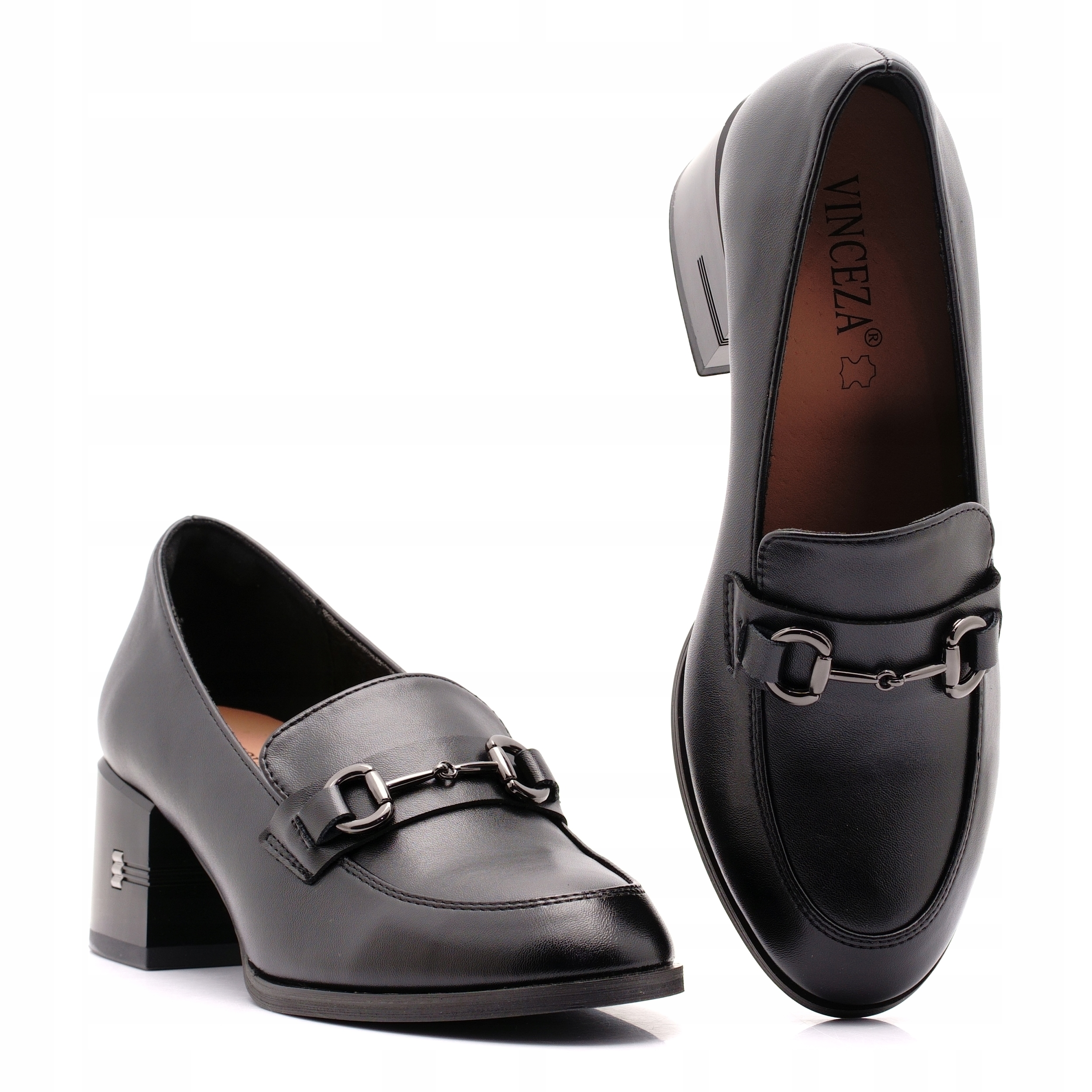 Vinceza Skóra Buty Damskie Na Obcasie Półbuty Skórzane Mokasyny 18116 40