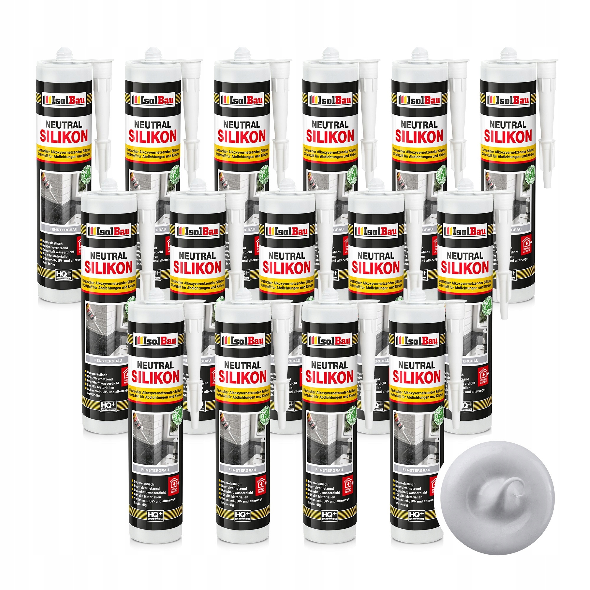Silikon Neutrální Světle šedý 15 x 300 ml do koupelen Kuchyně Mramorového kamene