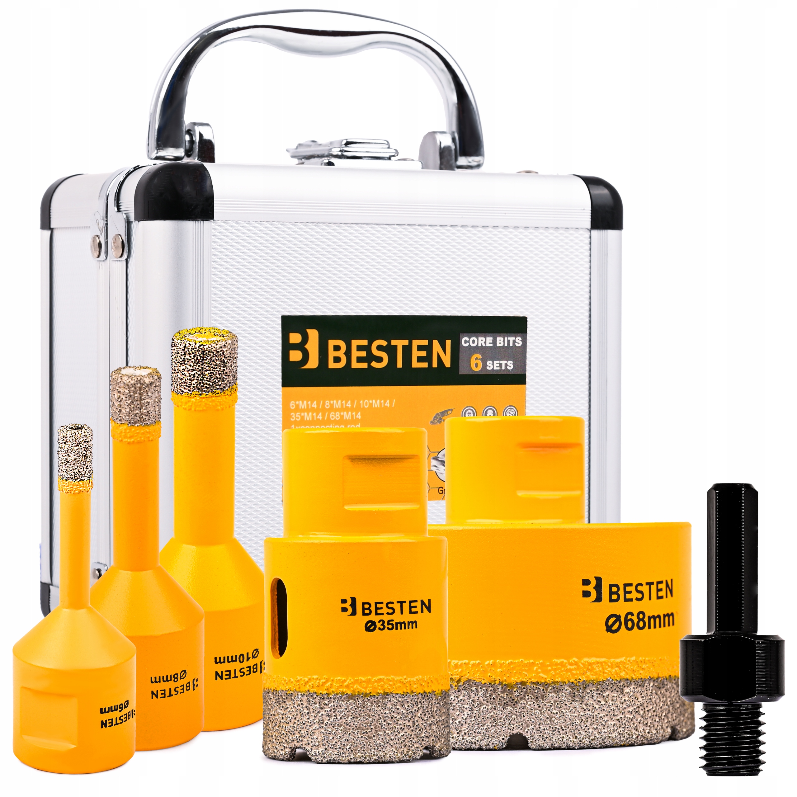 Korunkový Vrták Na Gres Dlaždic Glazury 6-68 mm Adaptér