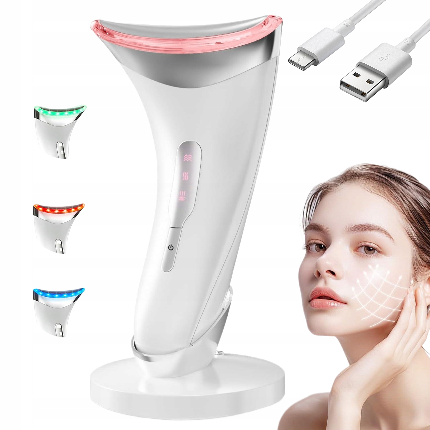 Ergonomický Masážní Přístroj Pro Zpevnění Obličeje A Krku Ultrazvukový Ems