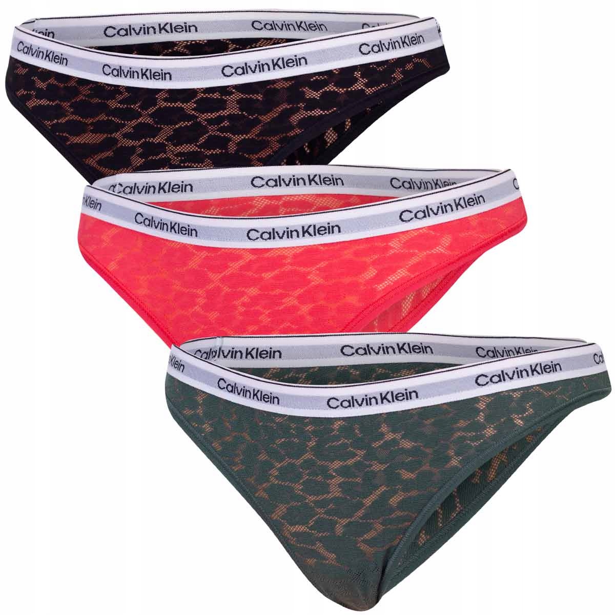 Calvin Klein Brazilské Kalhotky Dámské Kalhotky 3PK Černé/červené/zelené r.XS