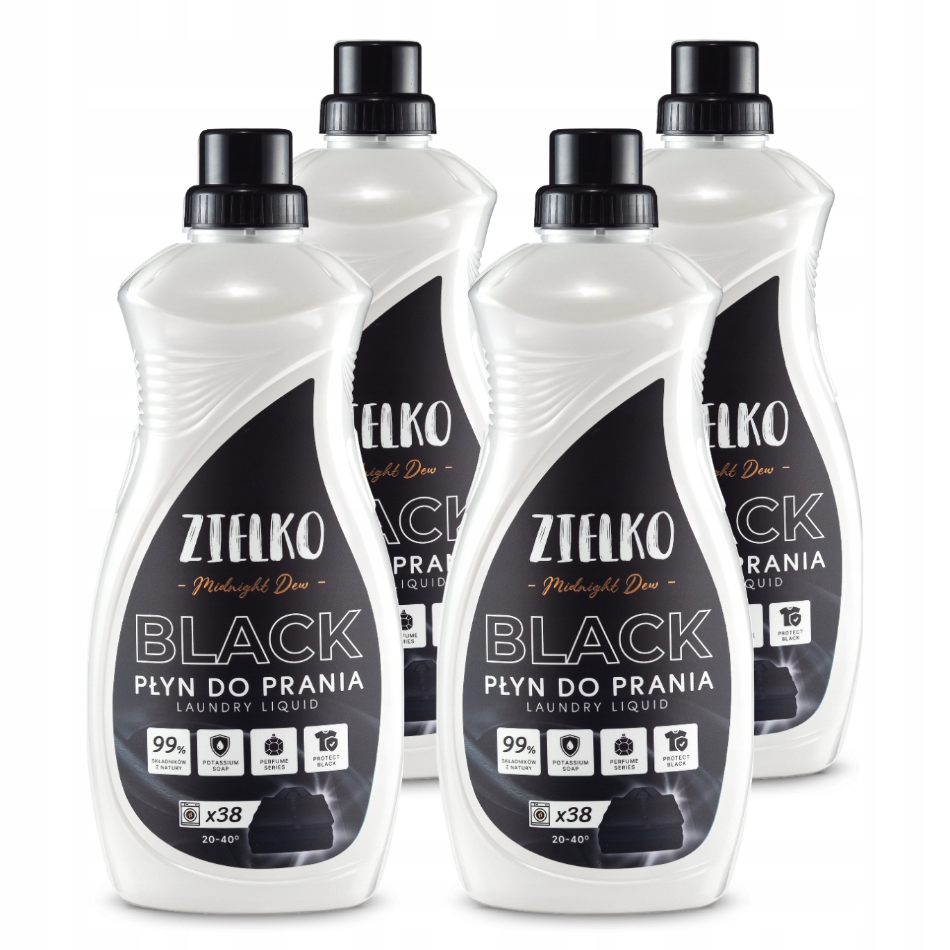 Zielko Tekutý prací prostředek na černé a tmavé prádlo Midnight Dew 4x1 l