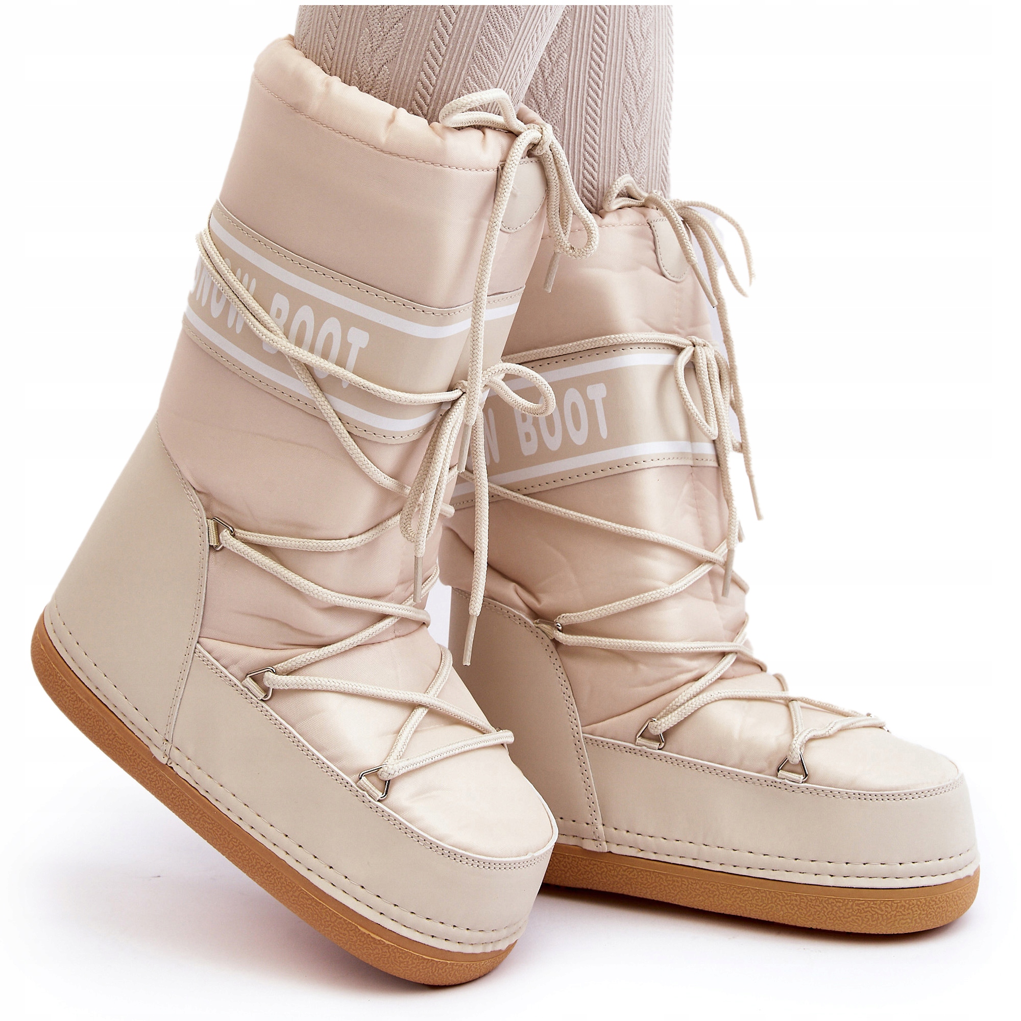 ŚNIEGOWCE DAMSKIE WYSOKIE BEŻOWE 37/38