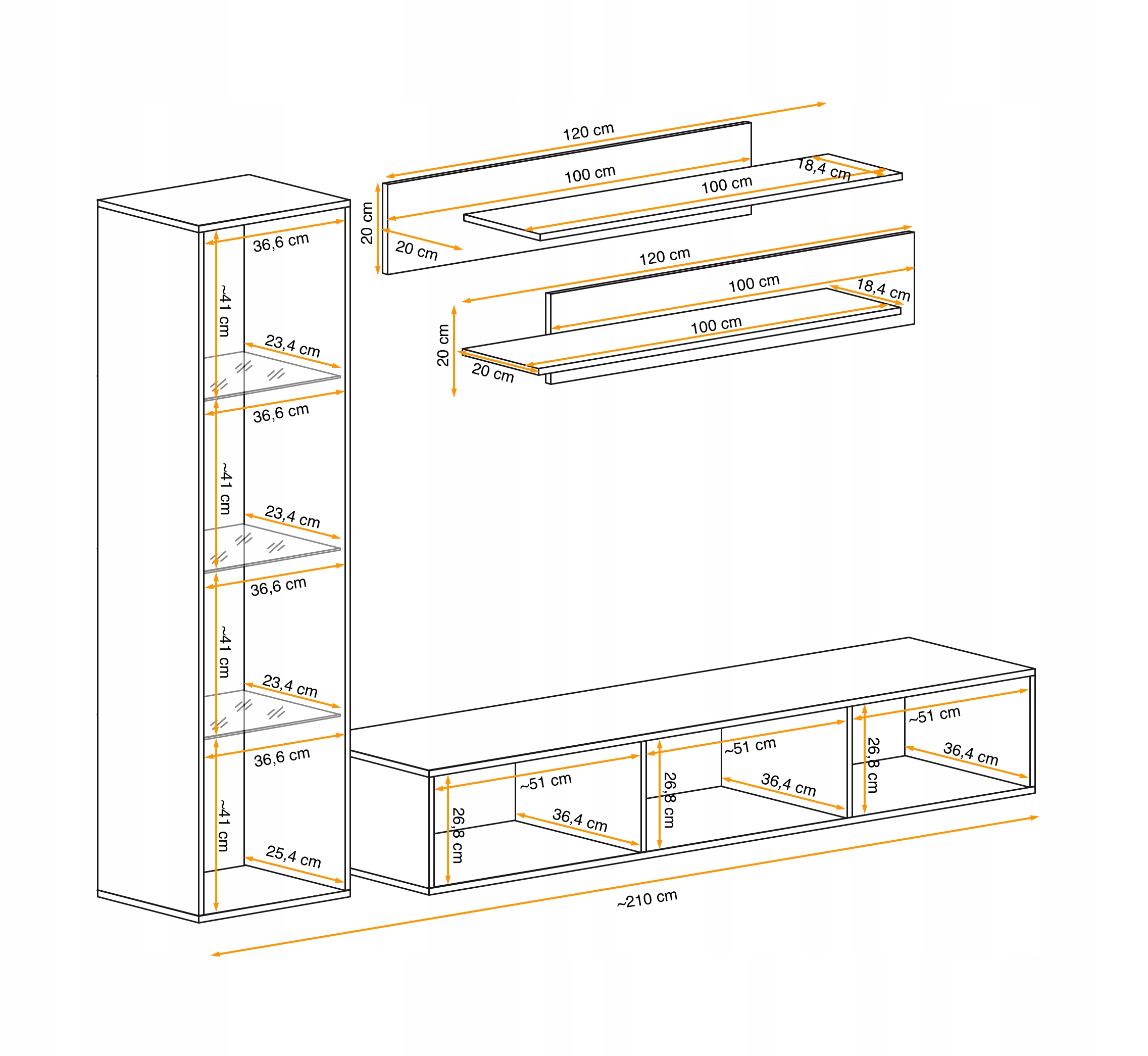 MEBLOŚCIANKA AIR G2 - WW - WYSOKI POŁYSK PCV Kod producenta 25 WW AI G2