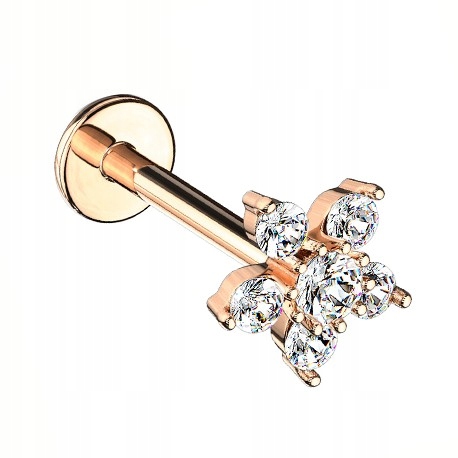 

Labret z kryształowym kwiatkiem 1,2/8 rose gold