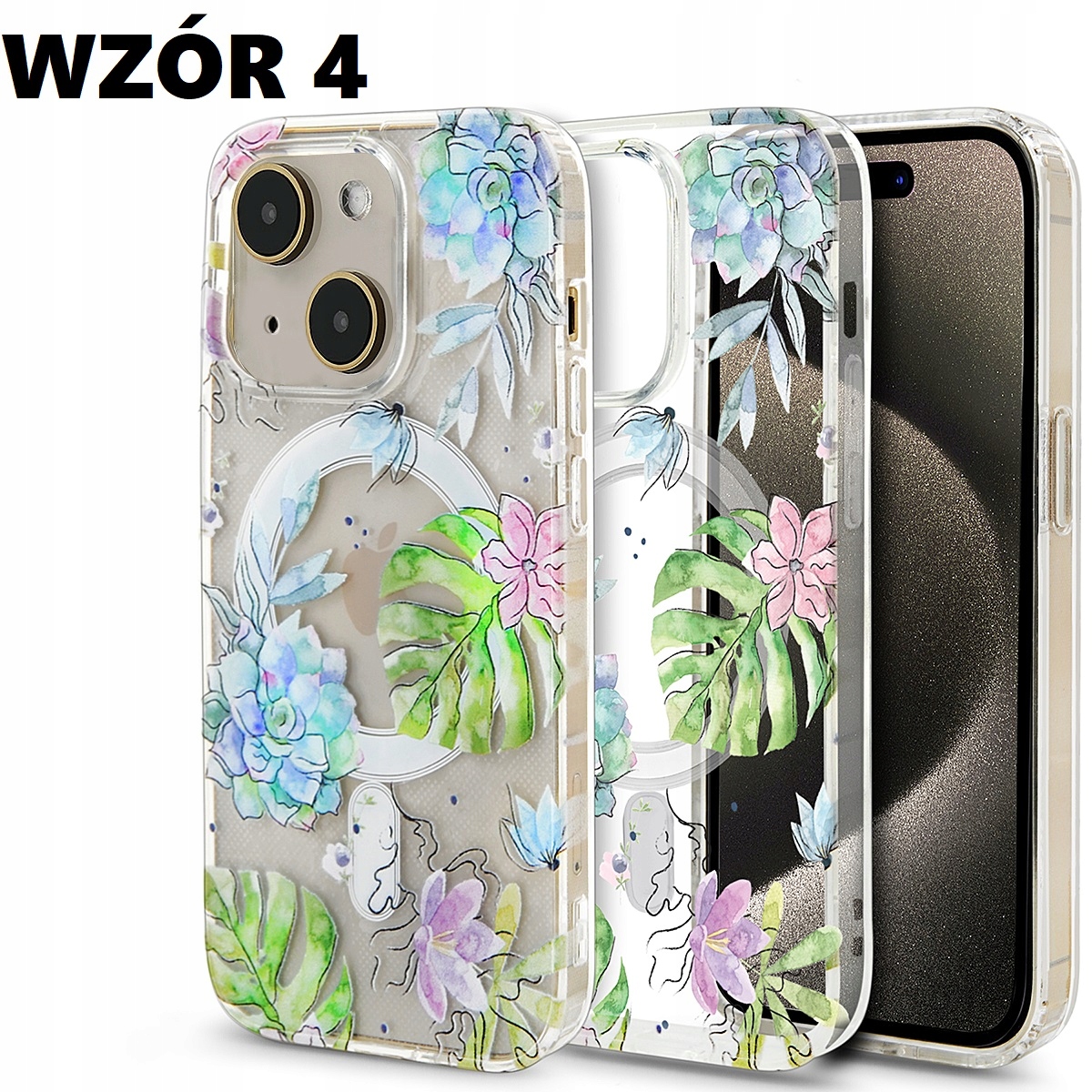 Etui do iPhone 13 iPhone 14 do MagSafe 360° WZORY CASE + SZKŁO OCHRONNE Marka TeleProtector