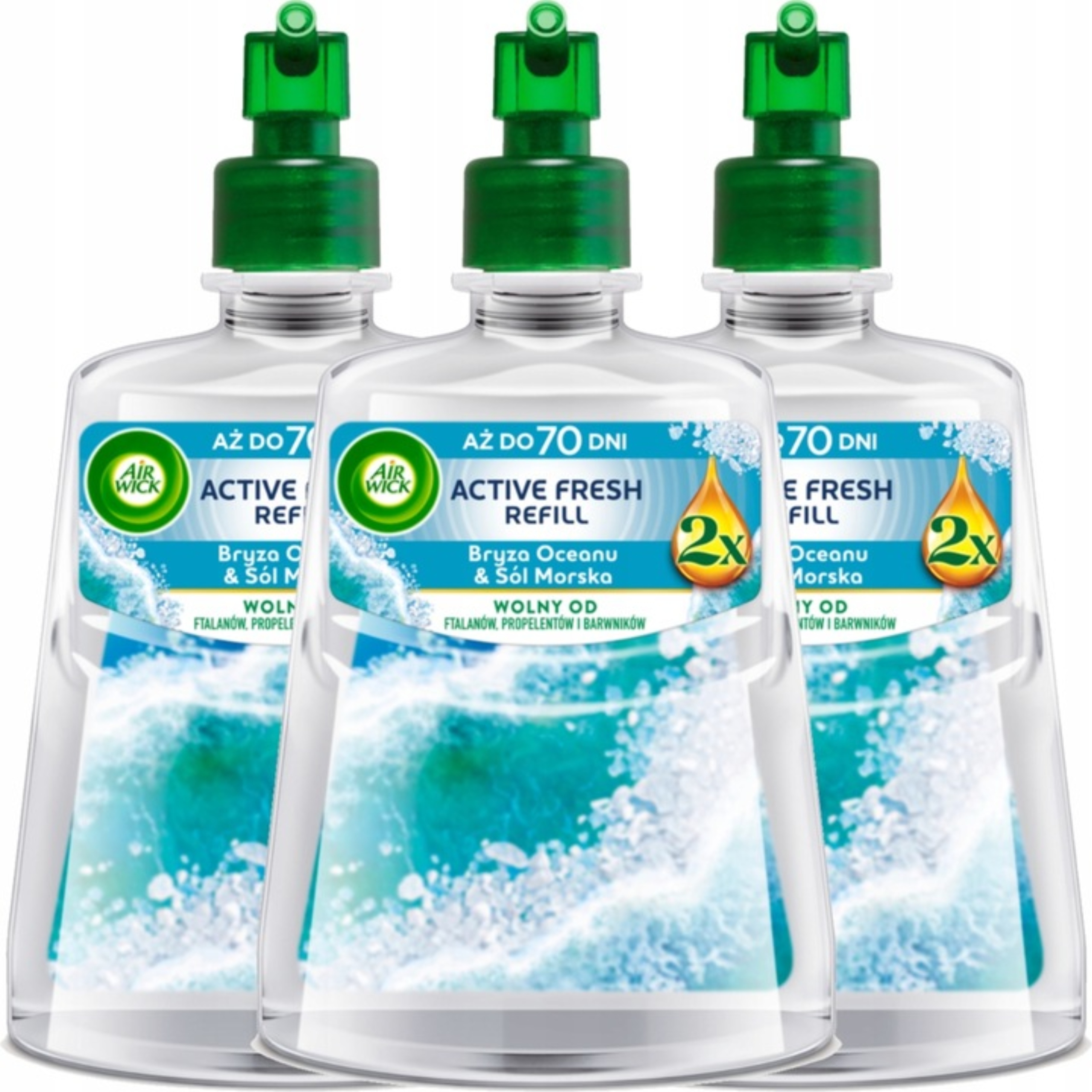 Levně Air Wick Active Fresh refill Bryza Oceanu & Mořská sůl 228 ml x3