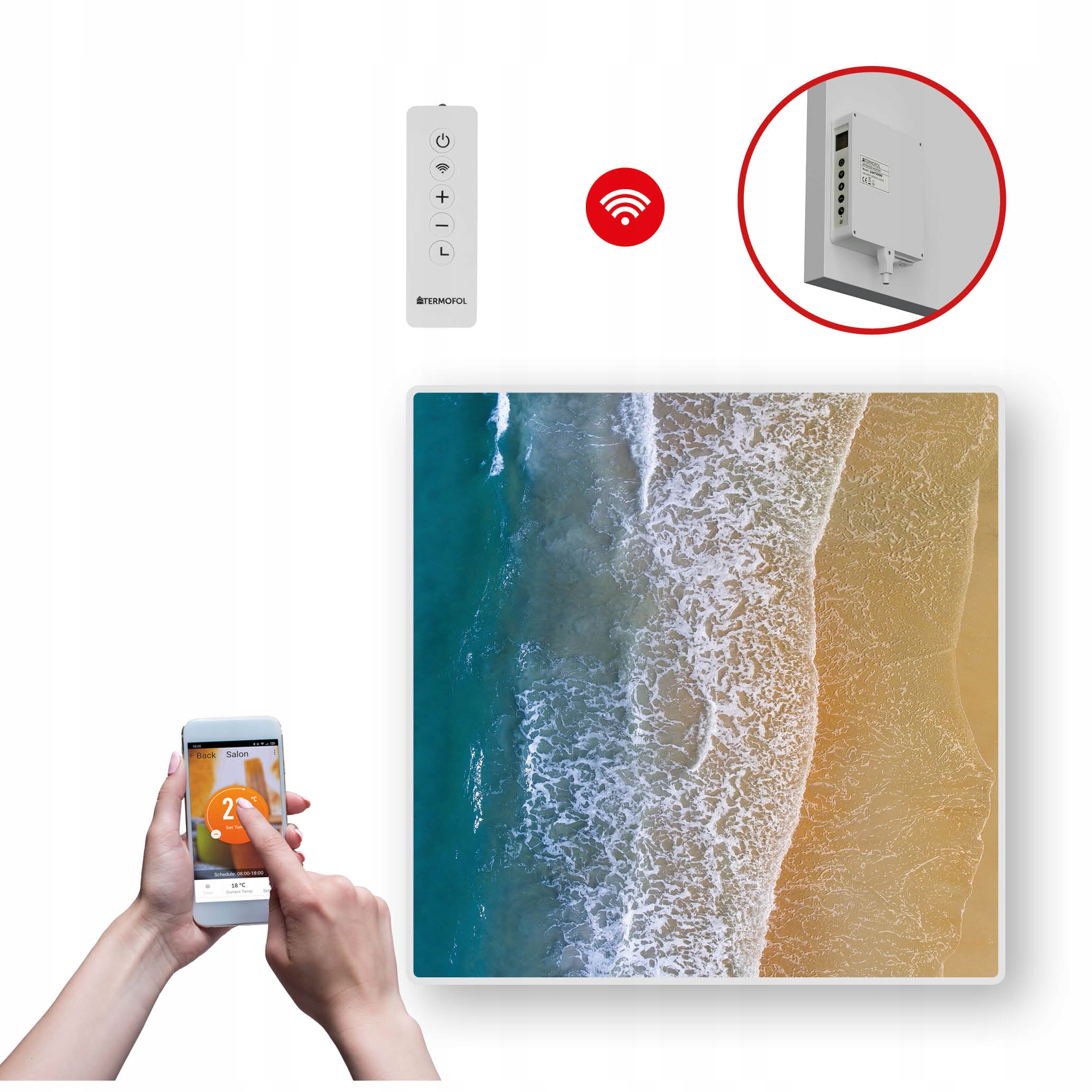 Dekoračný infračervený Vykurovací Panel s výkonom 350 W a Wifi