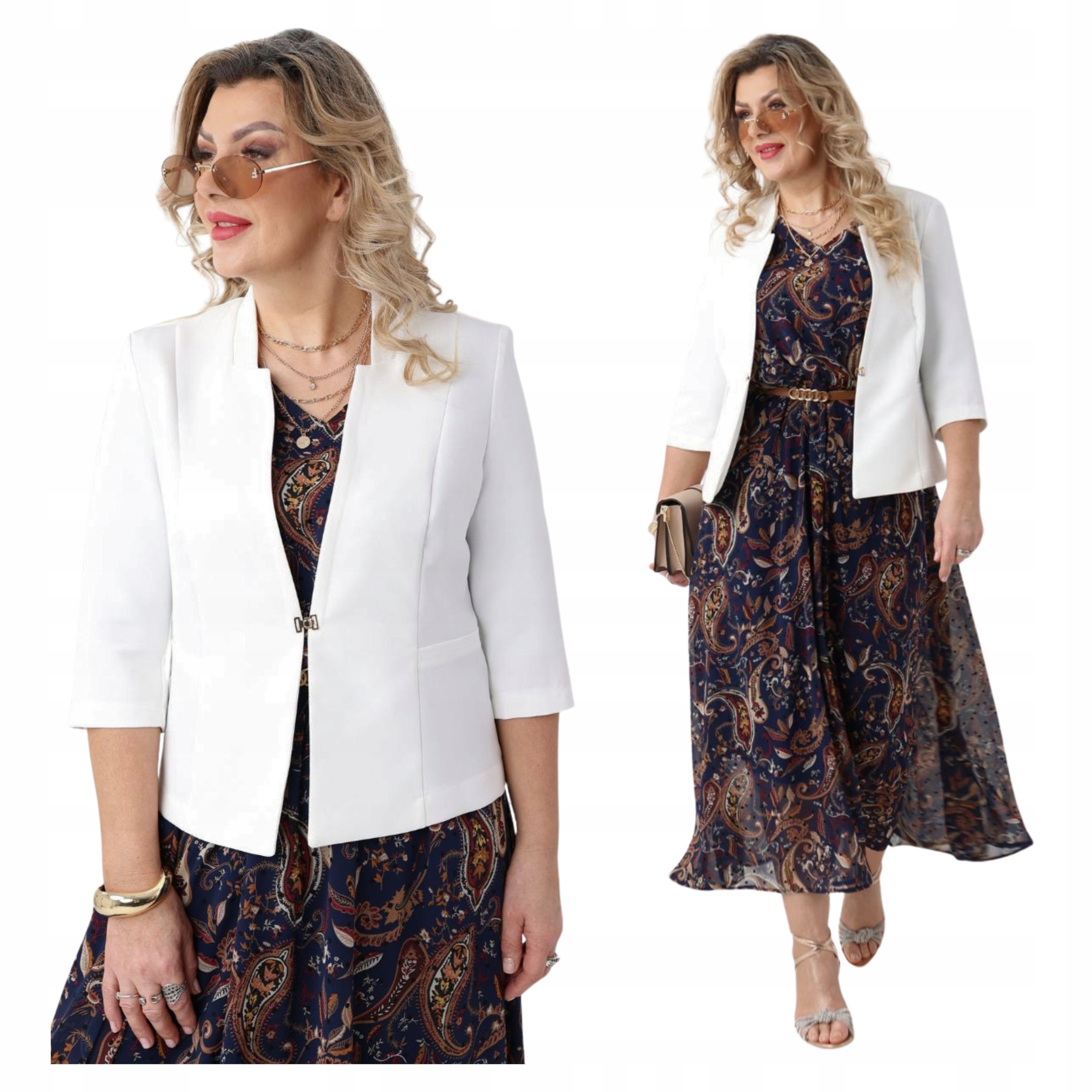 żakiet damski wizytowy Polski Producent duże rozmiary taliowany