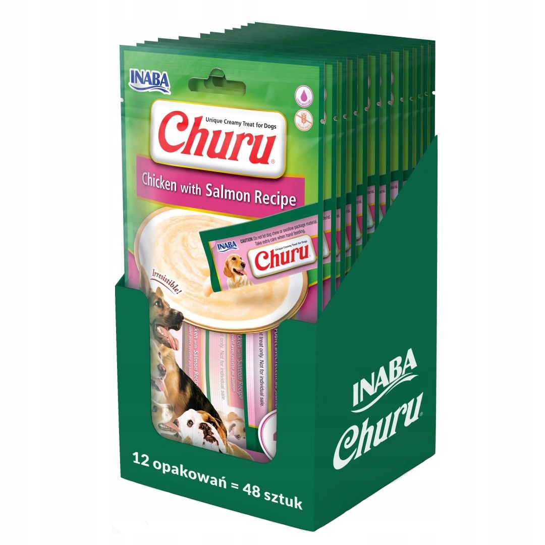 Levně Inaba Dog Churu 12x56g Pamlsek Pasta pro psa s kuřecím masem a lososem