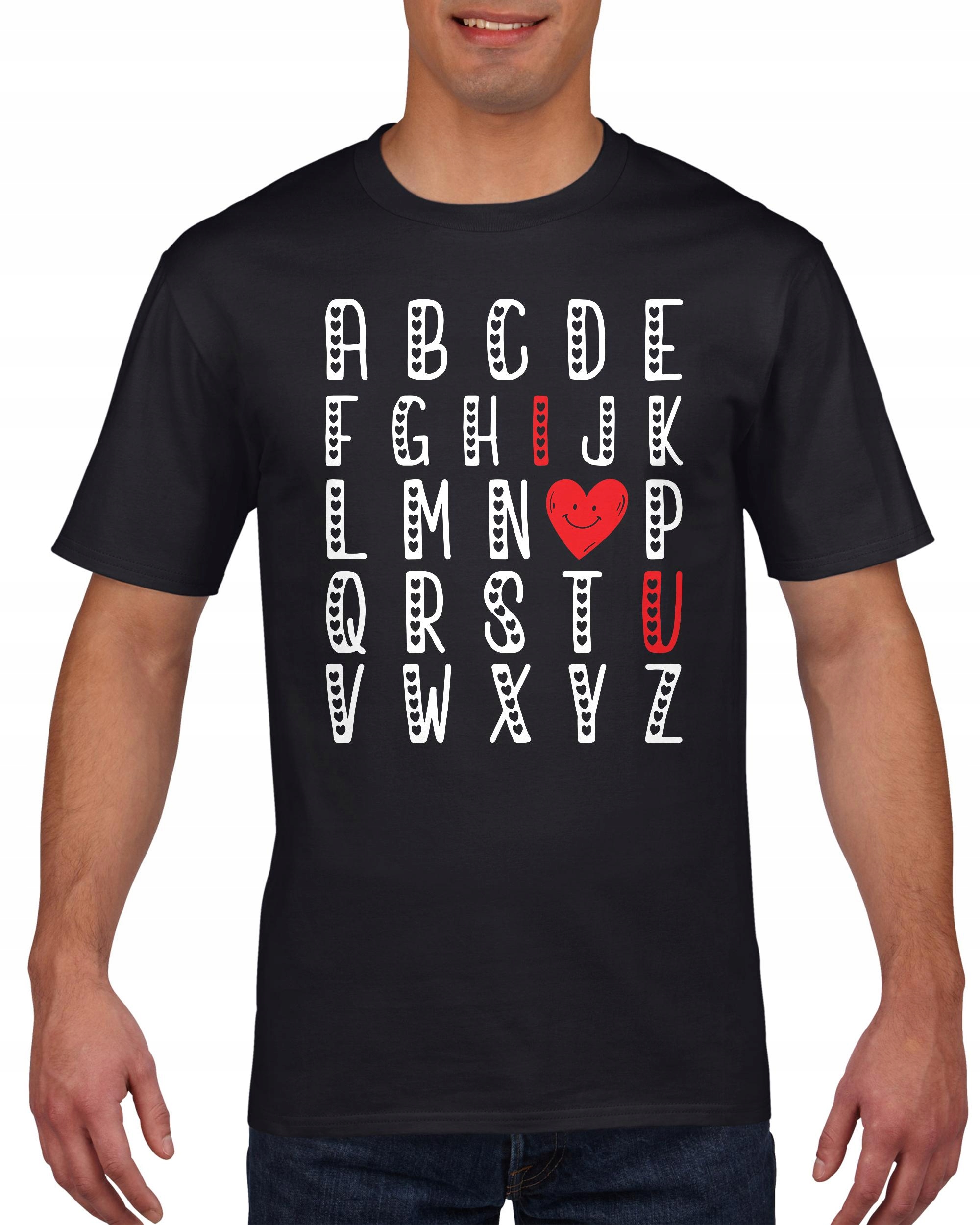 

Koszulka męska Alfabet Kocham Cię I Love You XL