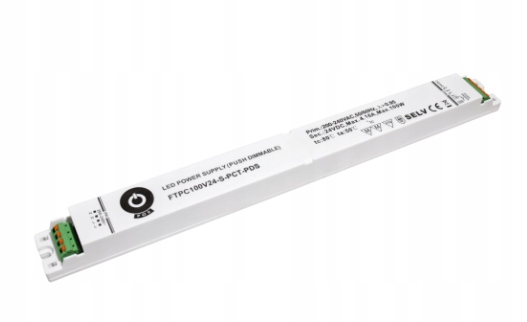 FTPC100V12-S-PCT-PDS: Led zdroj 12V/8.33A, slim plastové pouzdro, Push in Cl