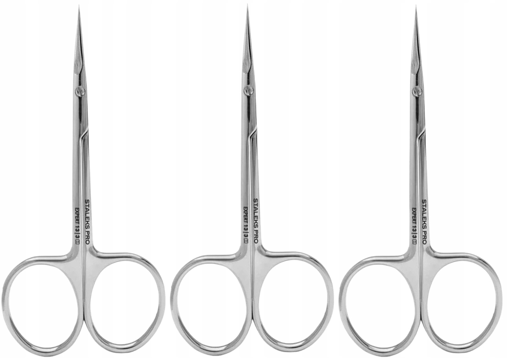 3 x Staleks Profesionální nůžky na kůži s háčkem pro leváky