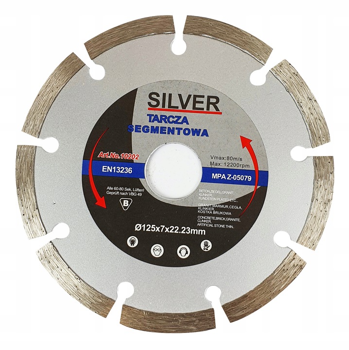 

Tarcza diamentowa segmentowa 125 x 22,2 x 7mm