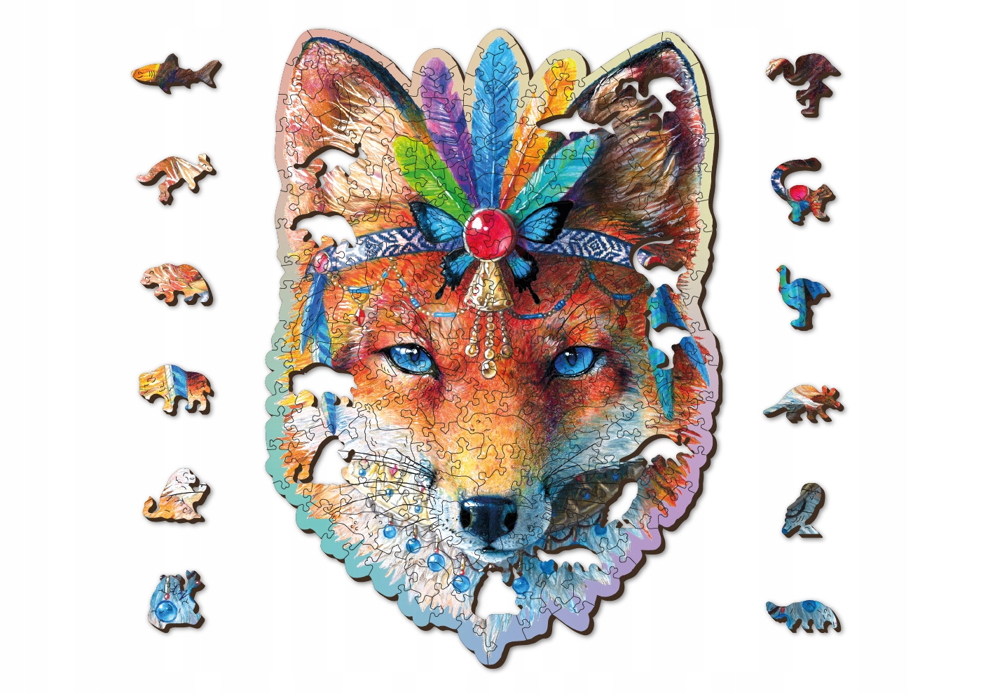 

Drewniane Puzzle 250 elementów Lis Układanka
