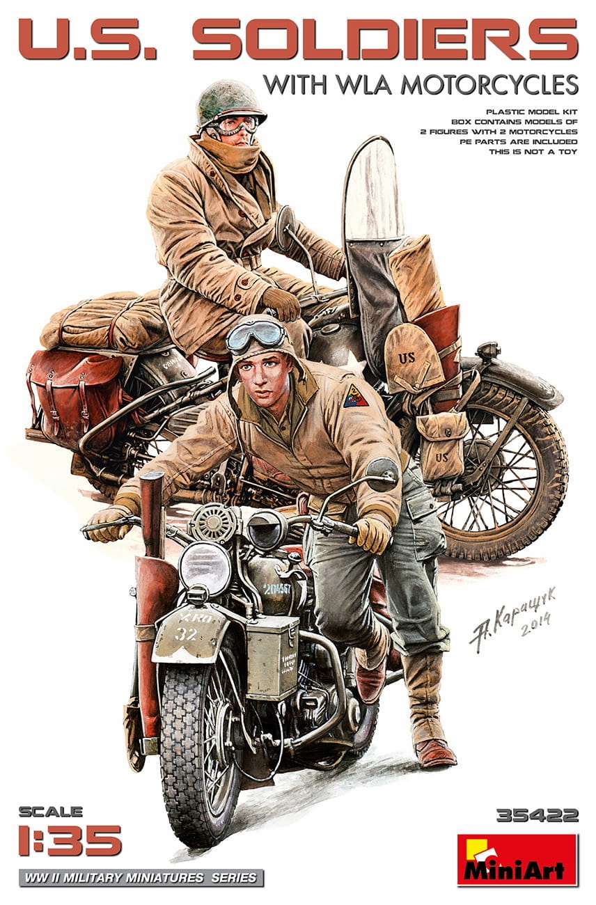 Američtí vojáci s motocykly Wla 1:35 MiniArt 35422