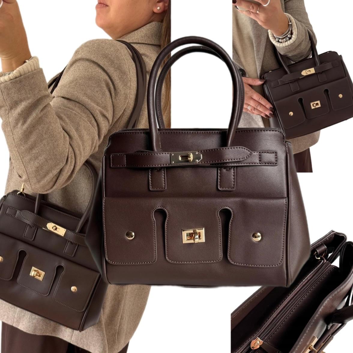 Dámská Kabelka Gallantry Paris Taška Shopper Hnědá Eko Kůže